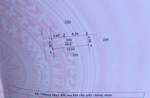 chính chủ bán lô đất cạnh số nhà 45. Diện tích: 54,6m2 tại ngõ 1137 Quang Trung. Tổ 3 Do Lộ Yên Nghĩa